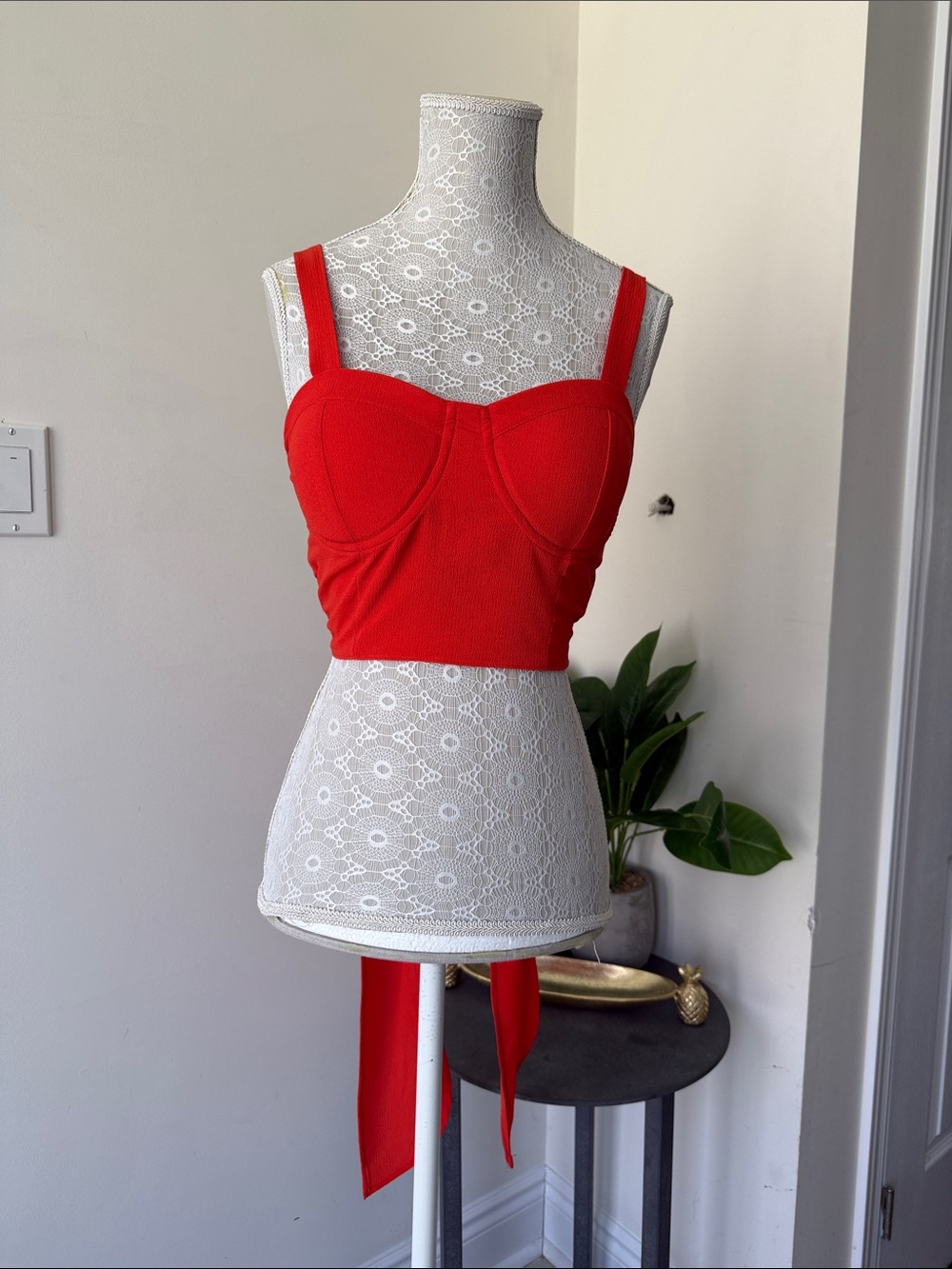 Coral Bustier Crop Top